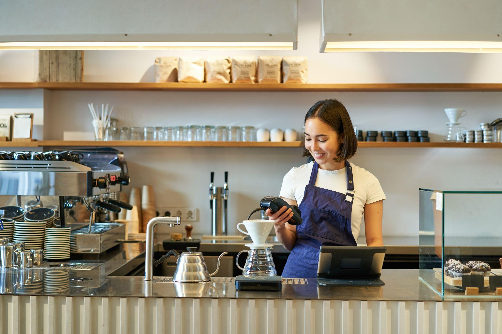 Commercial dishwashers designed for busy café counters.