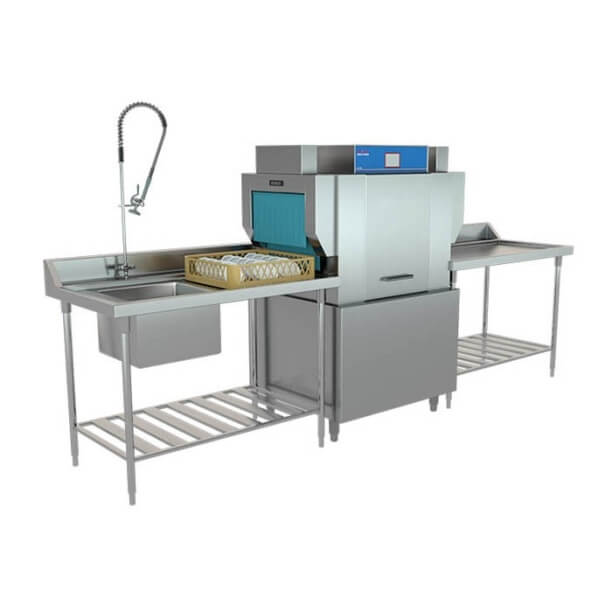 EHS-M90 Rack-Type Conveyor Dishwasher is suitable for bigger kitchens, such as central kitchens and large hotel kitchens.